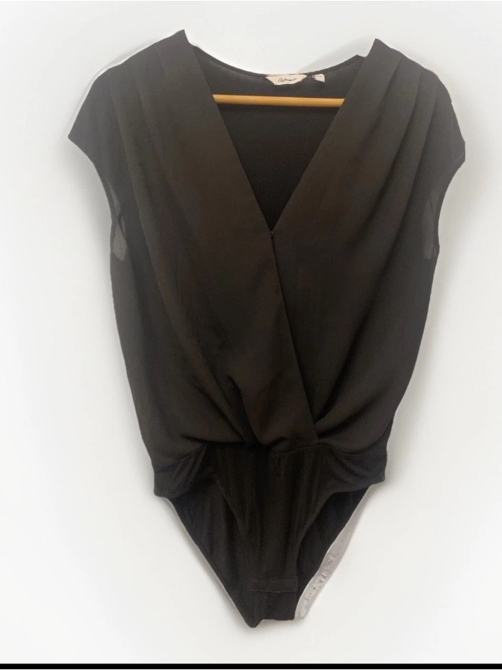 💐2 for $25 Reitmans Black Draped V-Neck Bodysuit